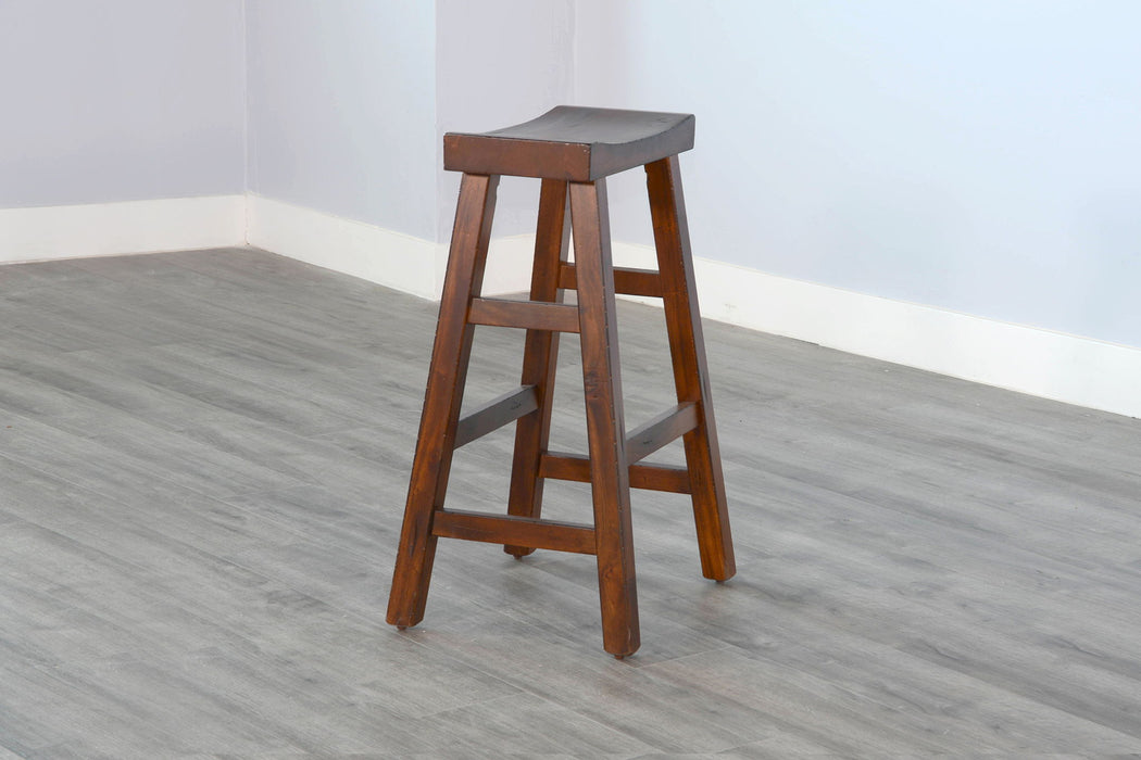 Tuscany - 30" Saddle Seat Stool With Wood Seat (Set of 2) - Vintage Mocha
