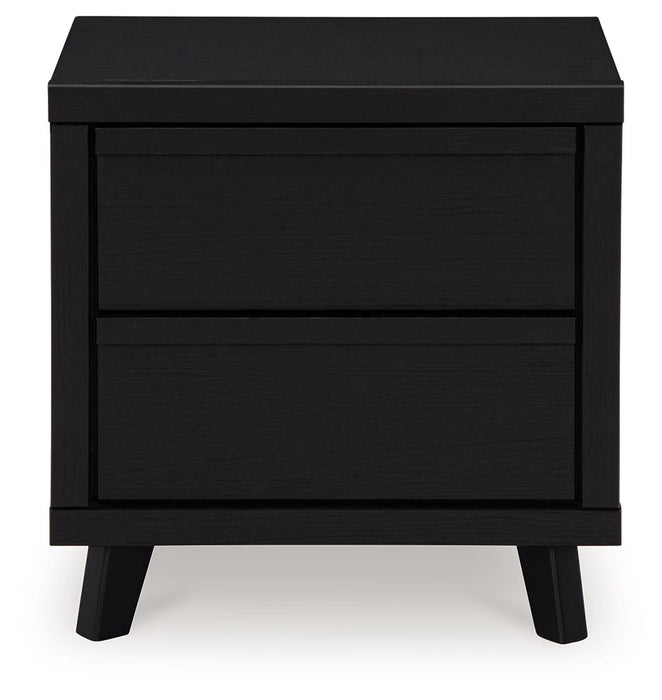 Danziar - Two Drawer Night Stand - Black