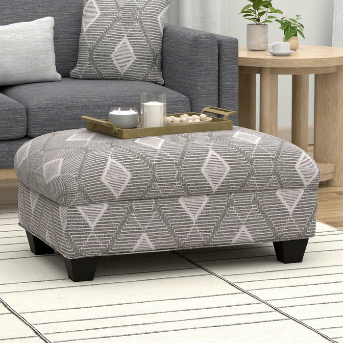 Carter - Accent Cocktail Ottoman - Fabric - Ink Dot