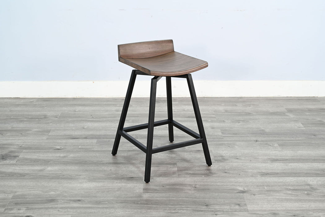 Doe Valley - 24"H Wood Swivel Stool - Buckskin
