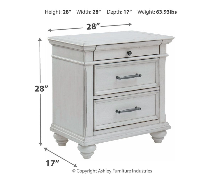 Kanwyn - Three Drawer Night Stand - Whitewash