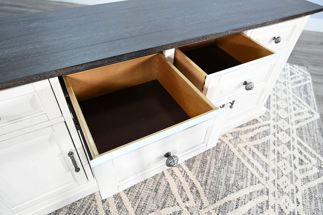 Carriage House - Credenza - Cottage White / Europen Dark