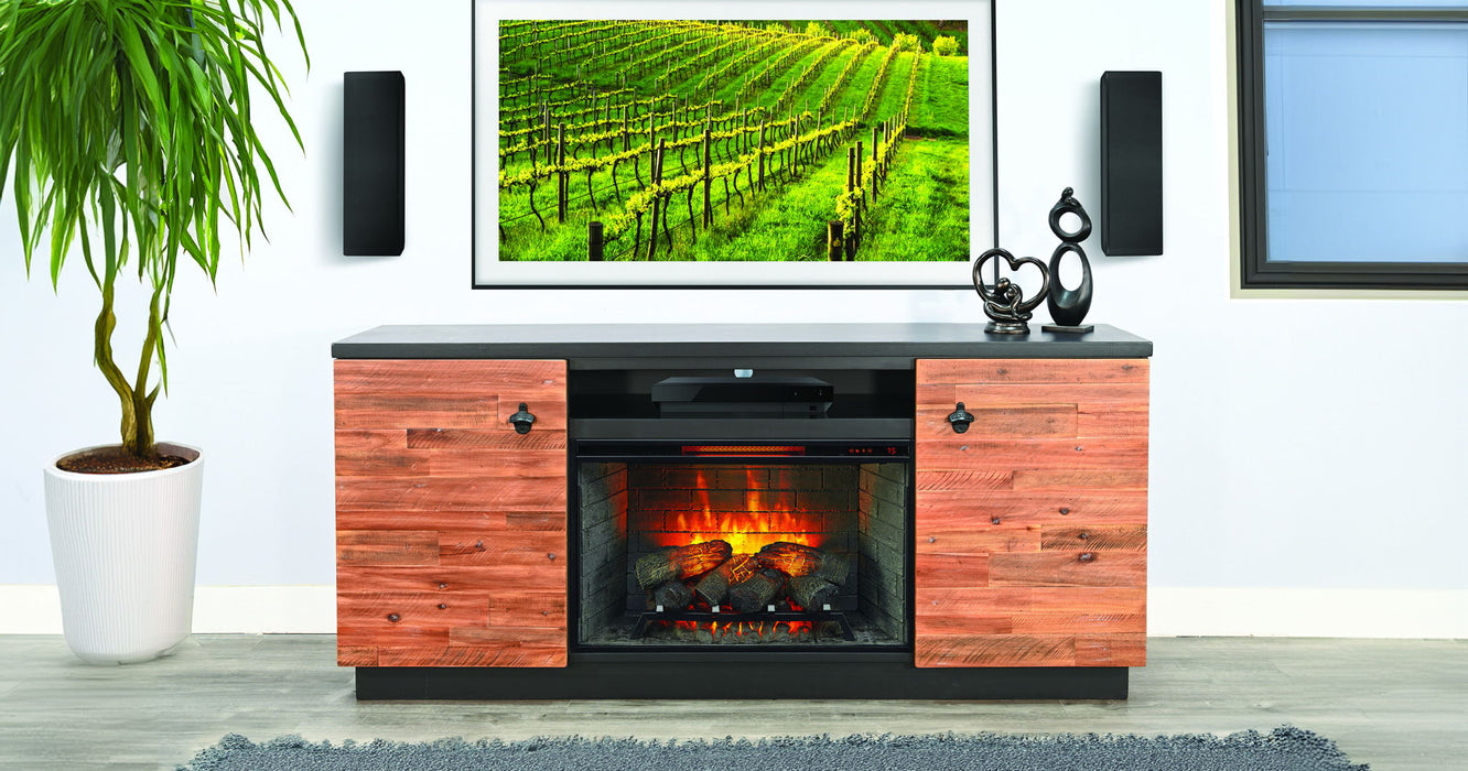 Media Cabinet - Black Magic / Rustic Acacia