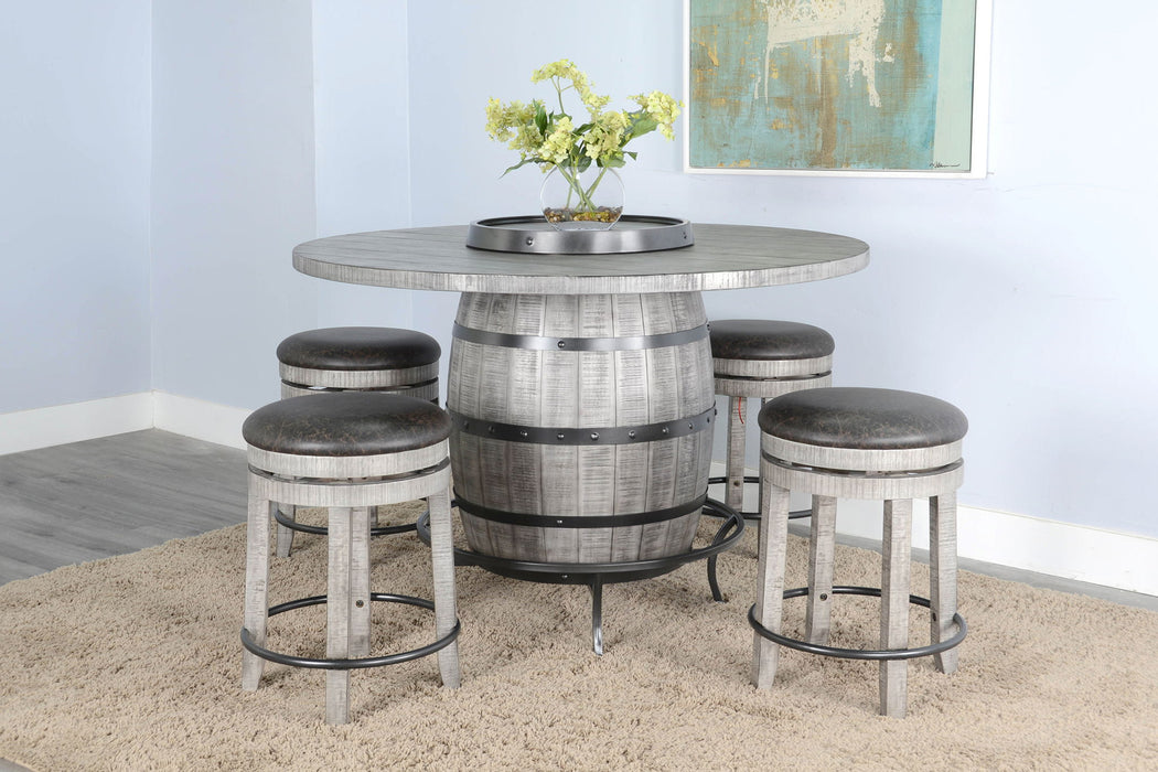 Alpine - Counter Swivel Stool, Cushion Seat (Set of 2) - Gray