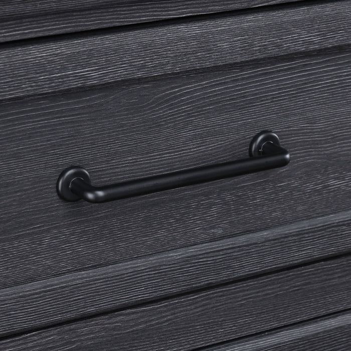 Colville - 5-Drawer Chest With Black Metal Hardware - Charcoal