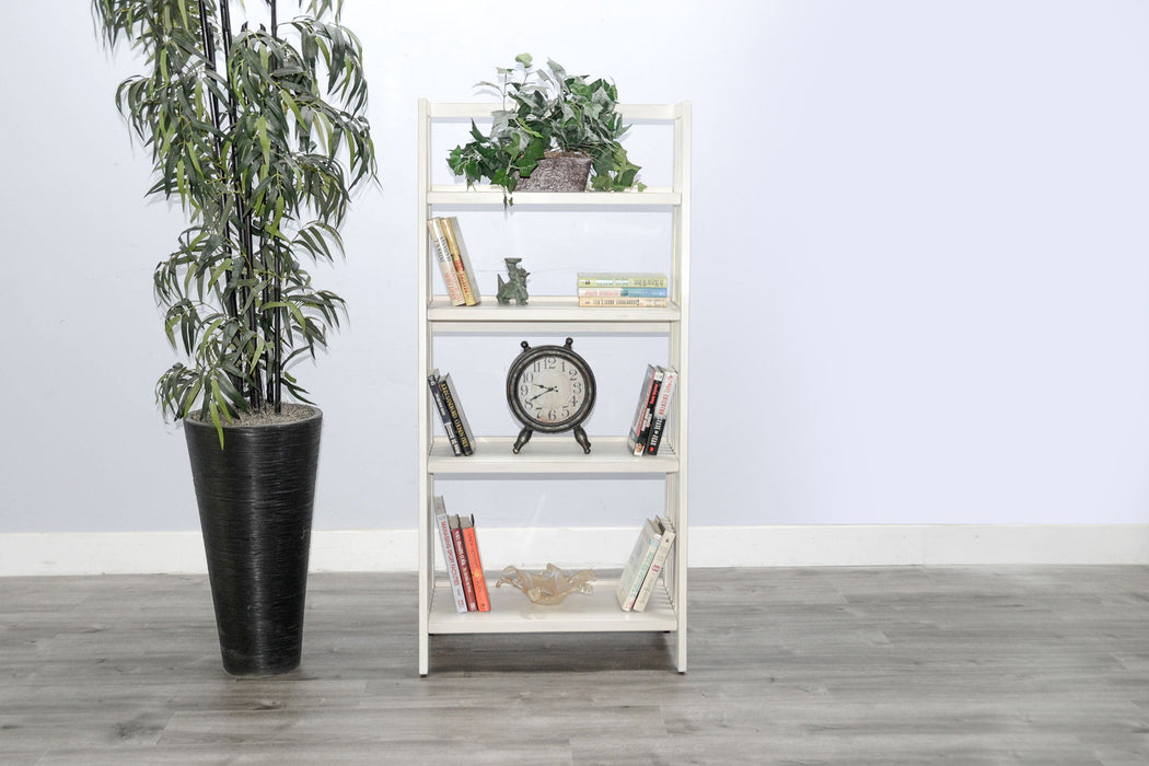 60" Folding Bookcase - White