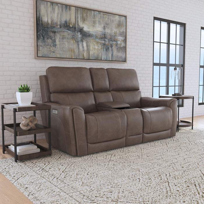 Carter - Power Reclining Loveseat With Console & Power Headrests & Lumbar - Cappuccino