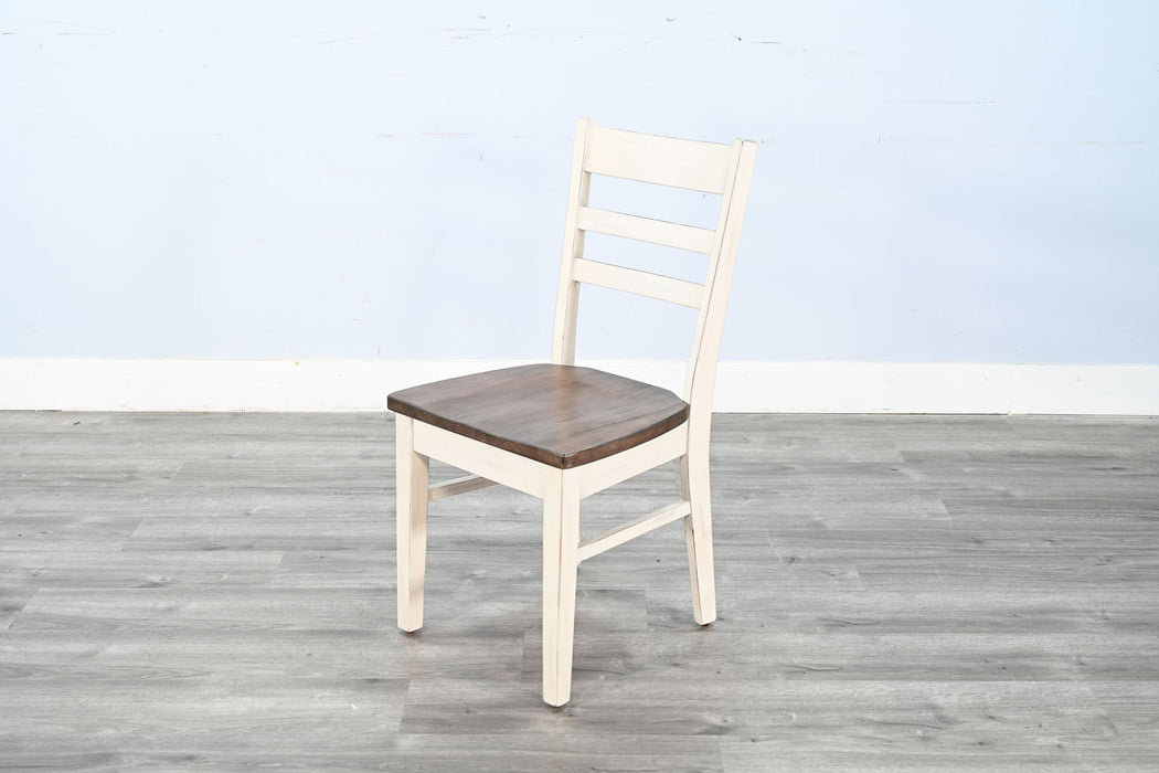Pasadena - Ladderback Chair, Wood Seat (Set of 2) - Buckskin / Marble White