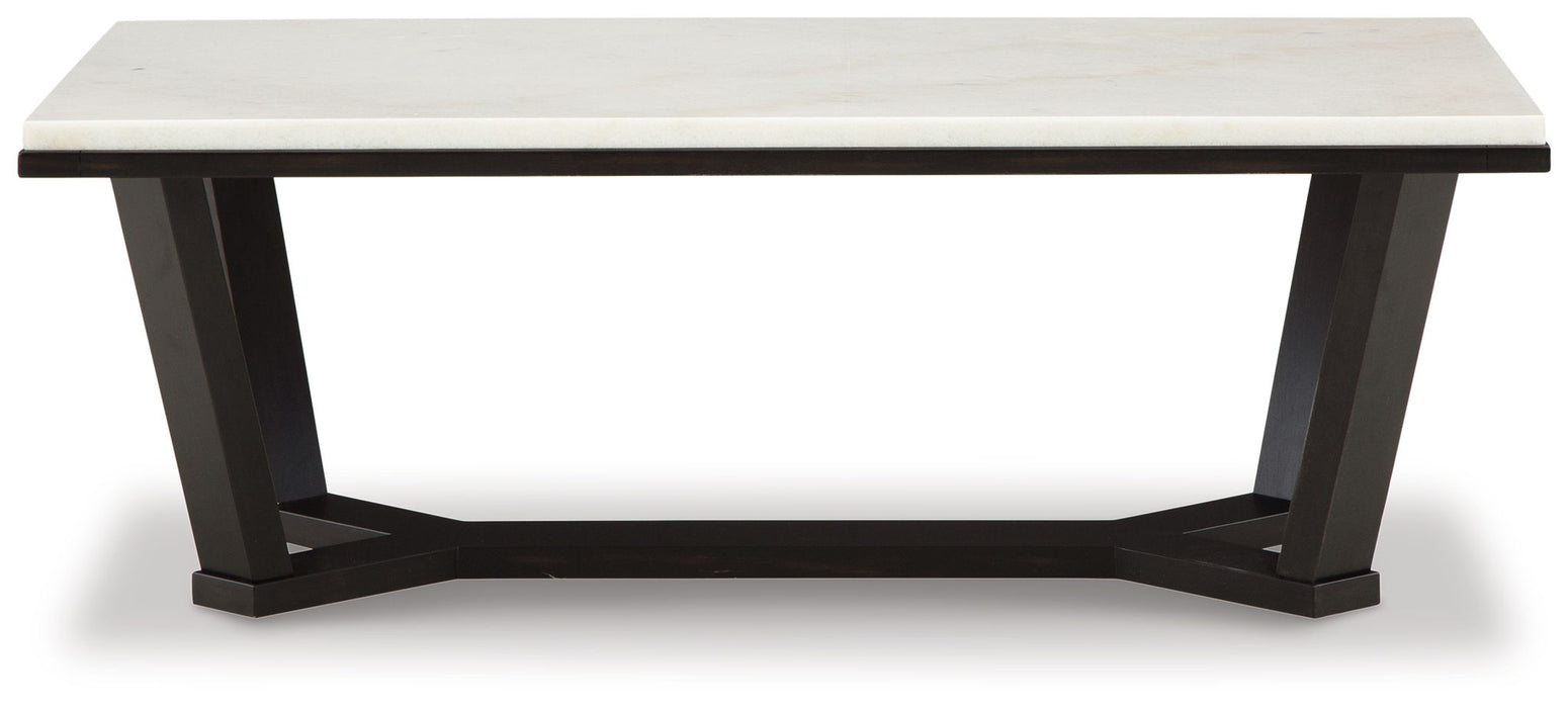 Fostead - Rectangular Cocktail Table - White / Espresso
