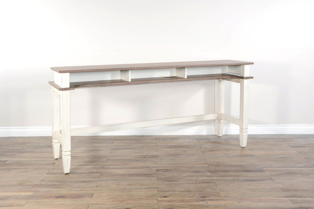 Console Table With Usb Power Plug - White / Light Brown
