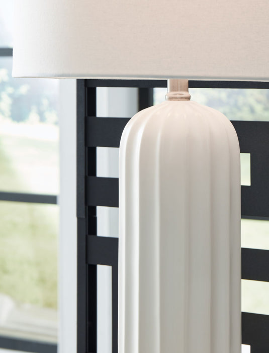 Clarkland - Ceramic Table Lamp (Set of 2) - White