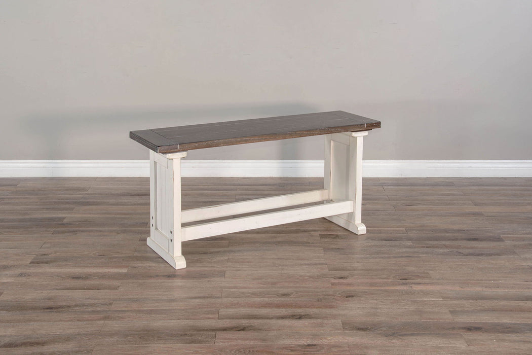 Carriage House - Counter Side Bench - Cottage White / Europen Dark