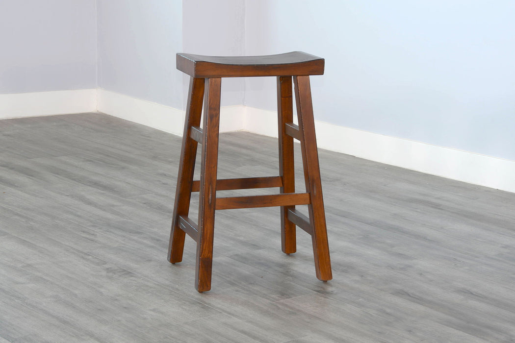 Tuscany - 30" Saddle Seat Stool With Wood Seat (Set of 2) - Vintage Mocha