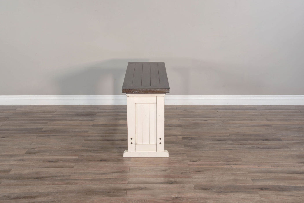 Carriage House - Counter Side Bench - Cottage White / Europen Dark