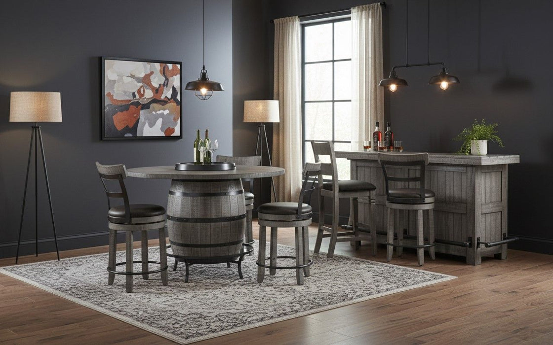 Alpine - Counter Swivel Stool, Cushion Seat (Set of 2) - Gray