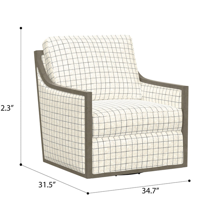 Cecily - Swivel Chair - Charcoal Windowpane