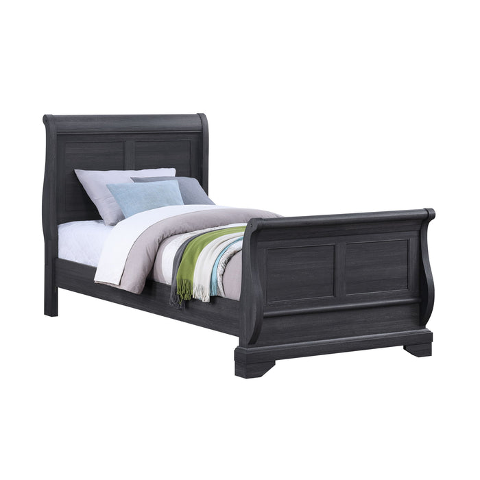Colville - Twin Sleigh Bed - Charcoal