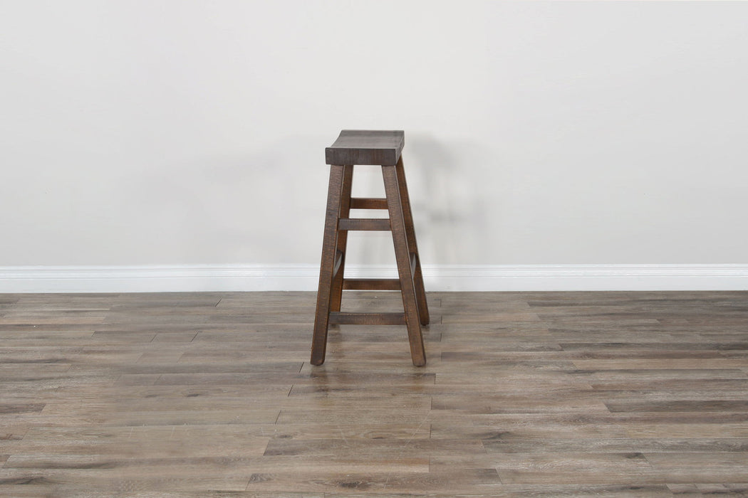 Homestead - 30" Saddle Seat Stool With Wood Seat (Set of 2) - Black Walnut