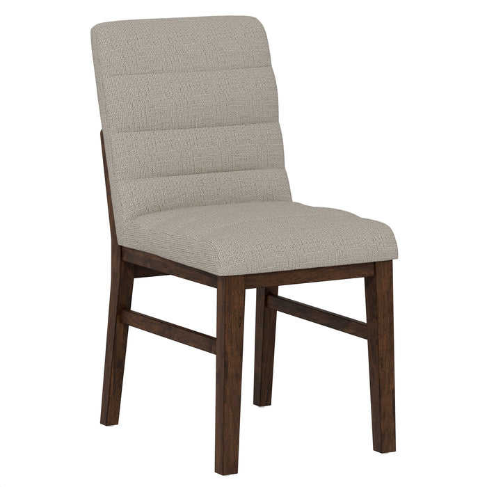 Ronan - Upholstered Side Chair, With Heathered Beige Fabric (Set of 2) - Rich Brown