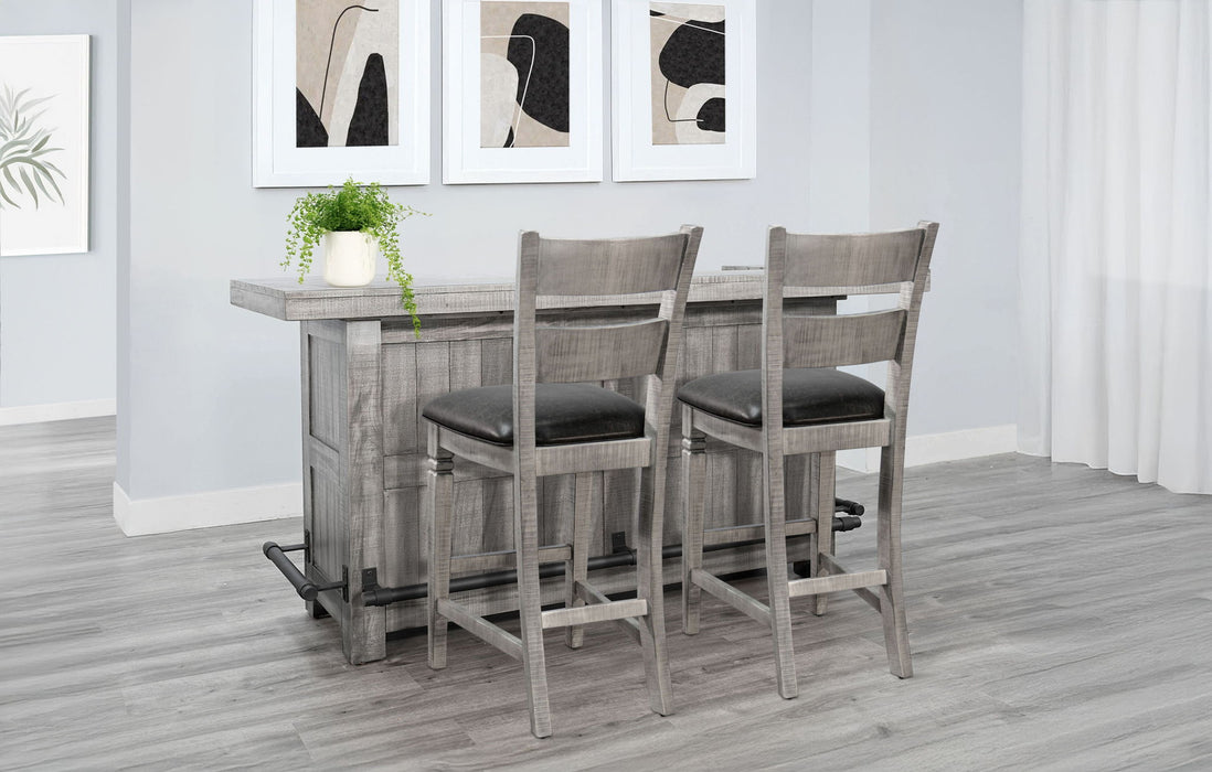 Alpine - Traditional Wood Home Bar - Gray