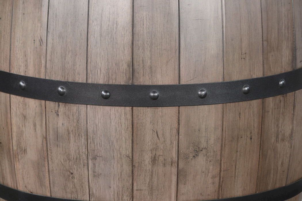 Doe Valley - Round Pub Table With Wine Barrel Base - Buckskin