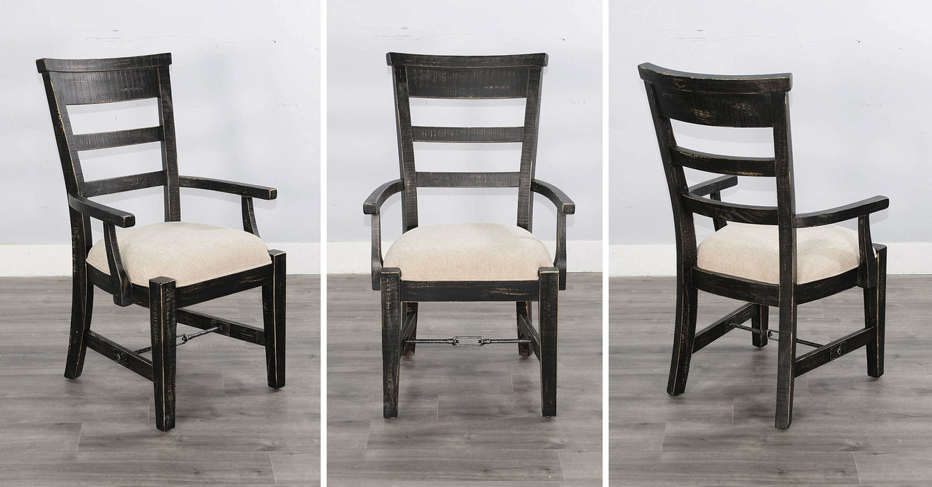Marina - Wood Arm Dining Chair (Set of 2) - Black Sand