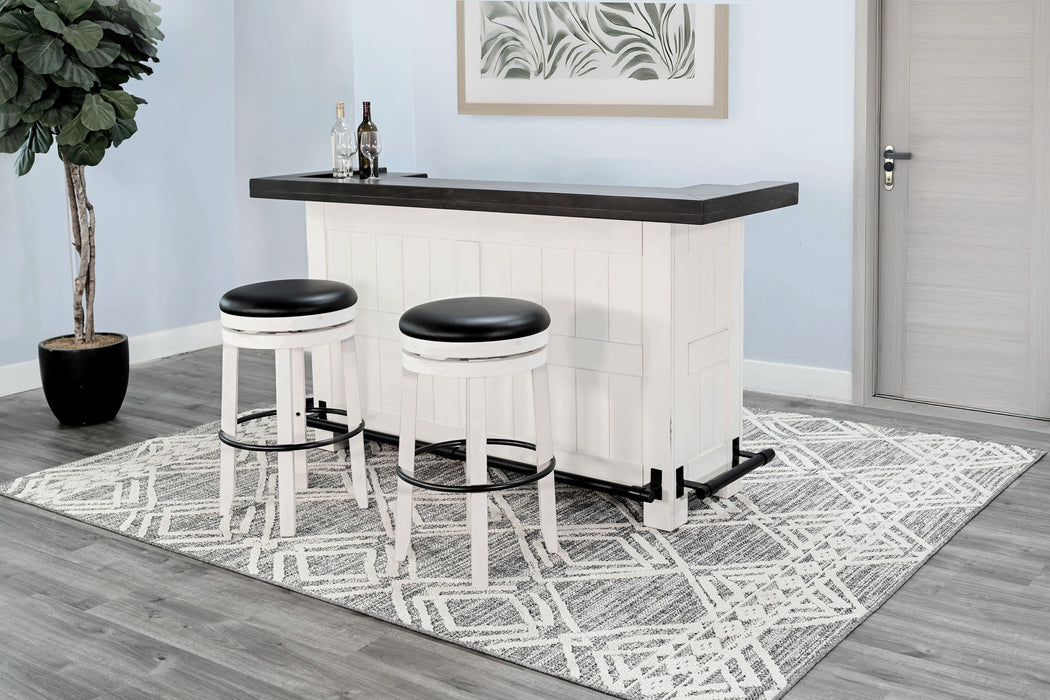 Carriage House - Farmhouse Wood Home Bar - Cottage White / Europen Dark