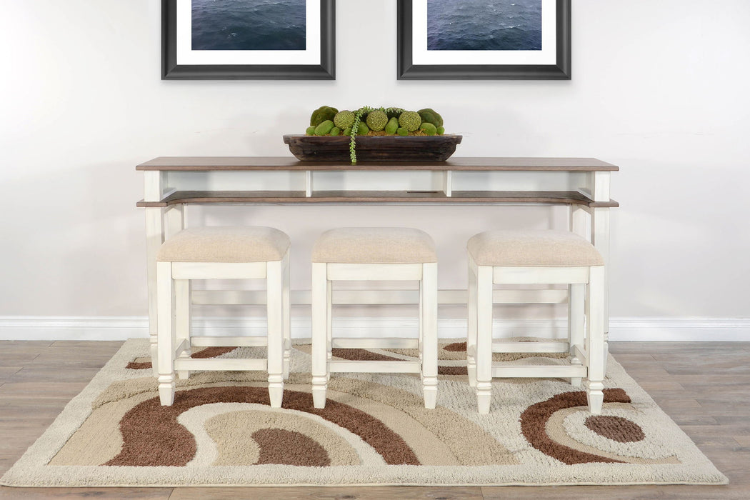 Console Table With Usb Power Plug - White / Light Brown