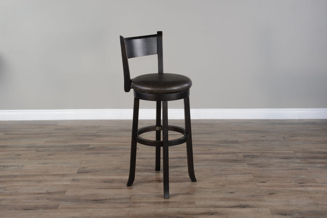 Scottsdale - 30" Swivel Barstool With Cushion Seat & Back (Set of 2) - Dark Brown / Black