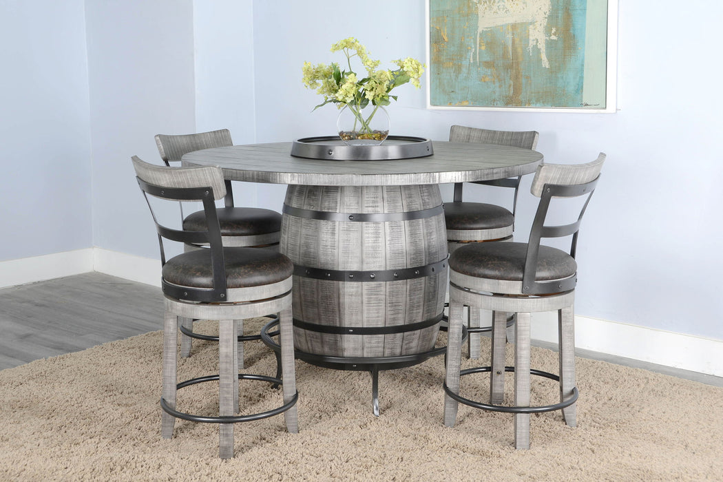 Alpine - Counter Swivel Barstool, Cushion Seat (Set of 2) - Gray