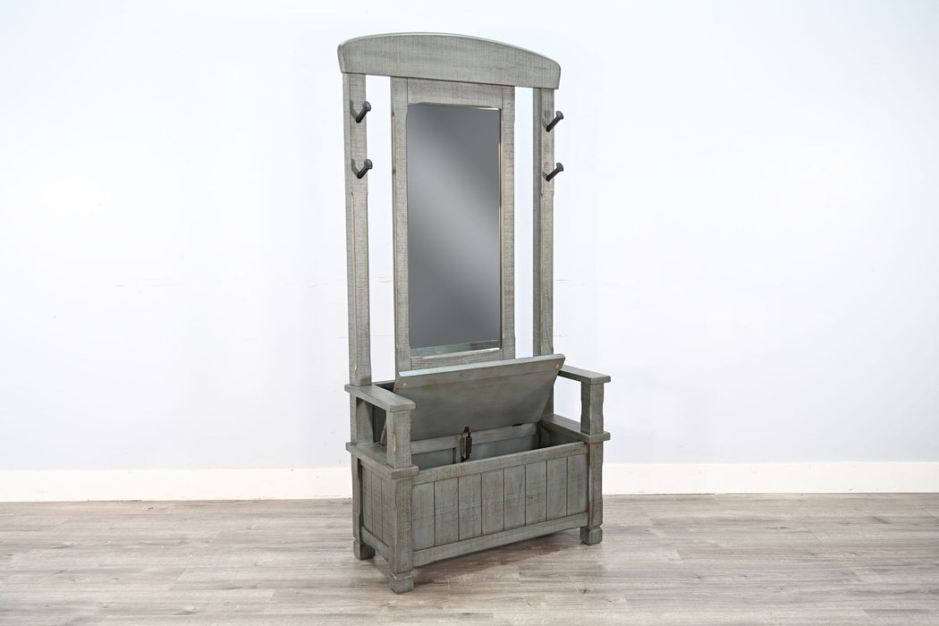 4-Hook Farmhouse Wood Hall Tree - Little Boy Blue