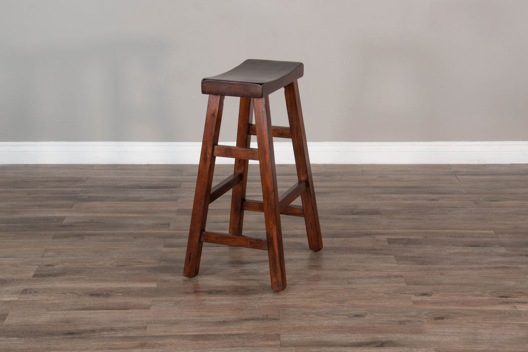 Santa Fe - 30" Saddle Seat Stool With Wood Seat (Set of 2) - Dark Chocolate