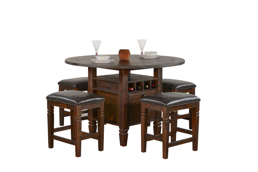 Homestead - Round Counter Height Dining Table - Tobacco Leaf