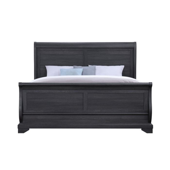 Colville - King Sleigh Bed With Curved Headboard And Footboard - Charcoal