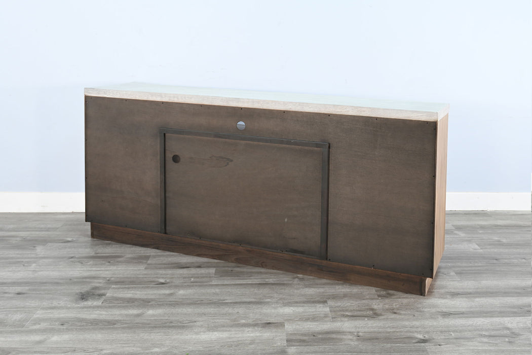 78" Media Console - Light Gray / Wheat