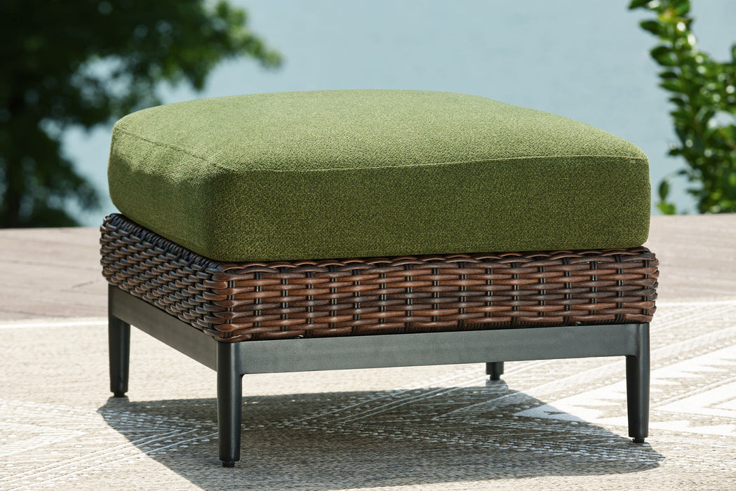 Horizon Hall - Ottoman With Cushion - Brown / Green