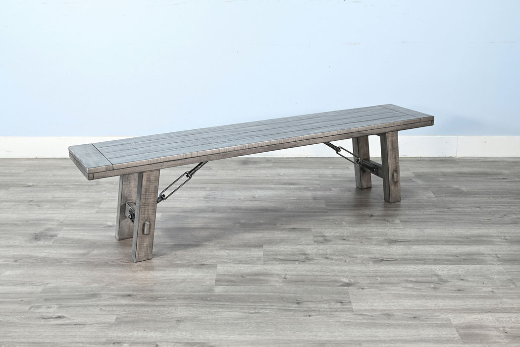 Alpine - Bench With Turnbuckle, Wood Seat - Gray
