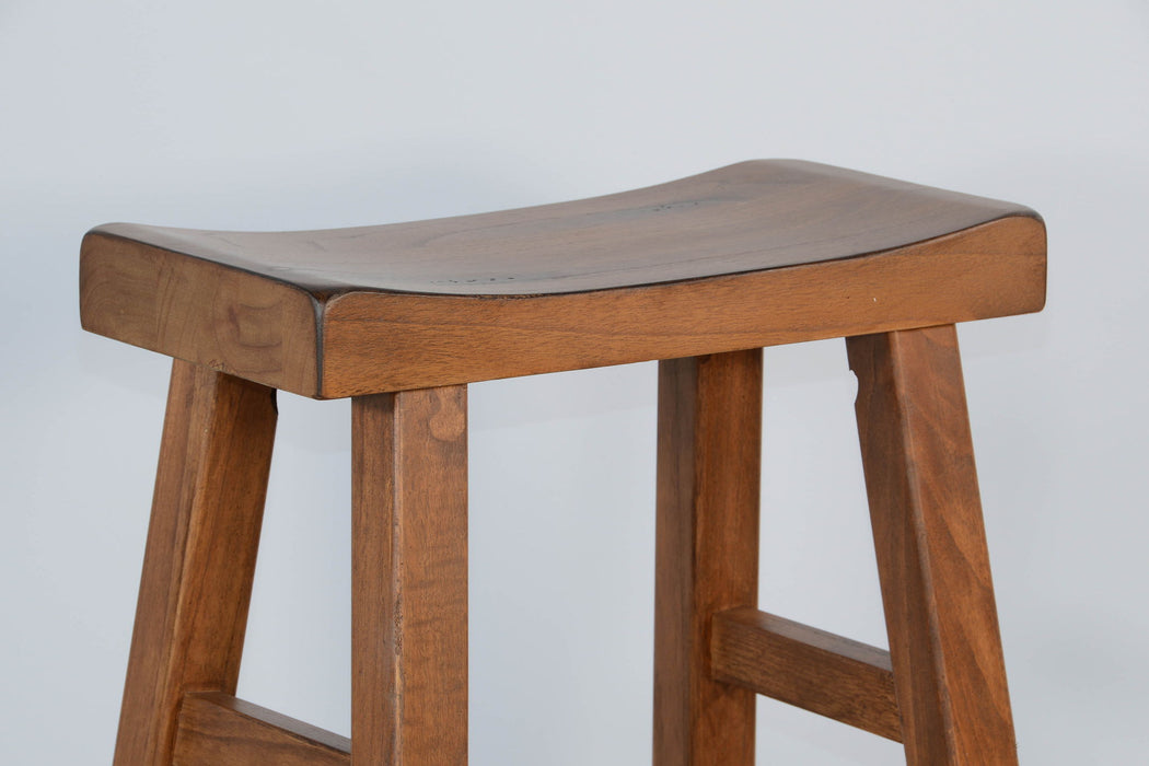 Sedona - 30" Saddle Seat Stool With Wood Seat (Set of 2) - Rustic Oak