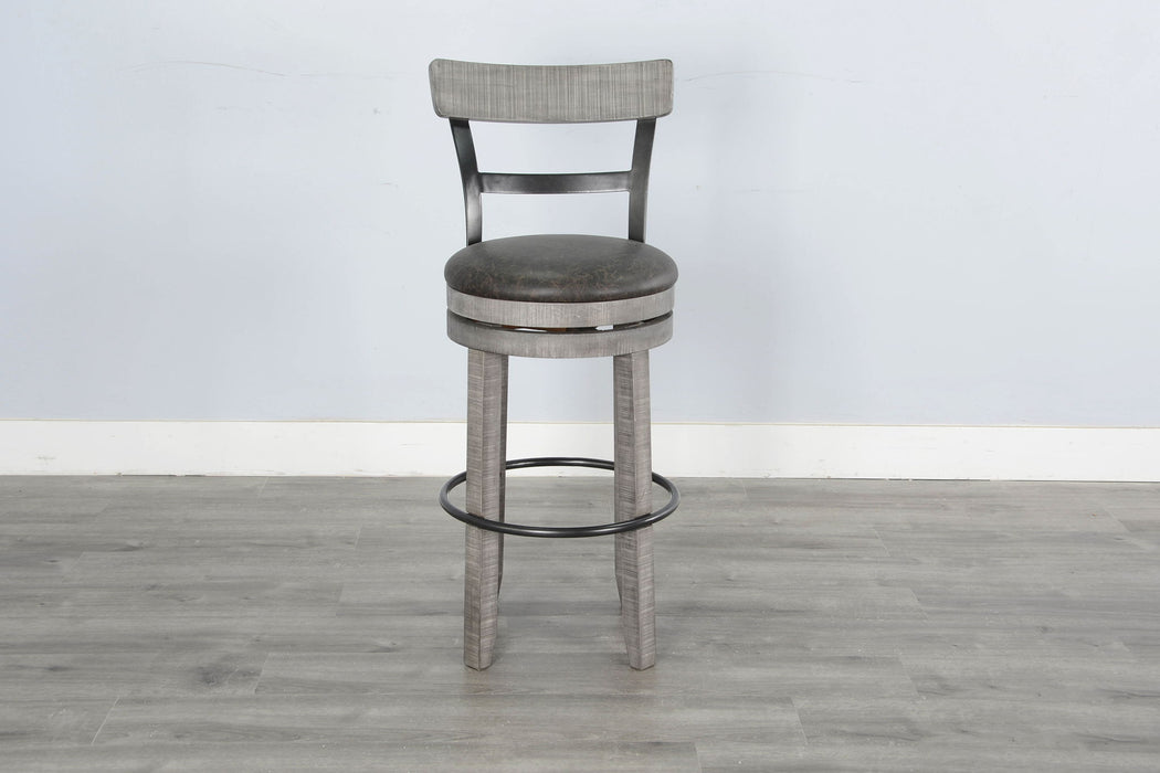 Alpine - Bar Swivel Barstool, Cushion Seat (Set of 2) - Gray