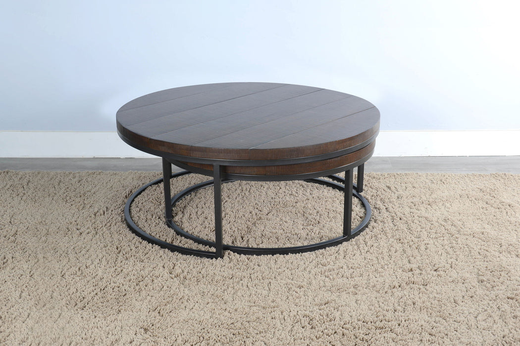 Homestead - Nesting Table Set With Metal Base - Dark Brown