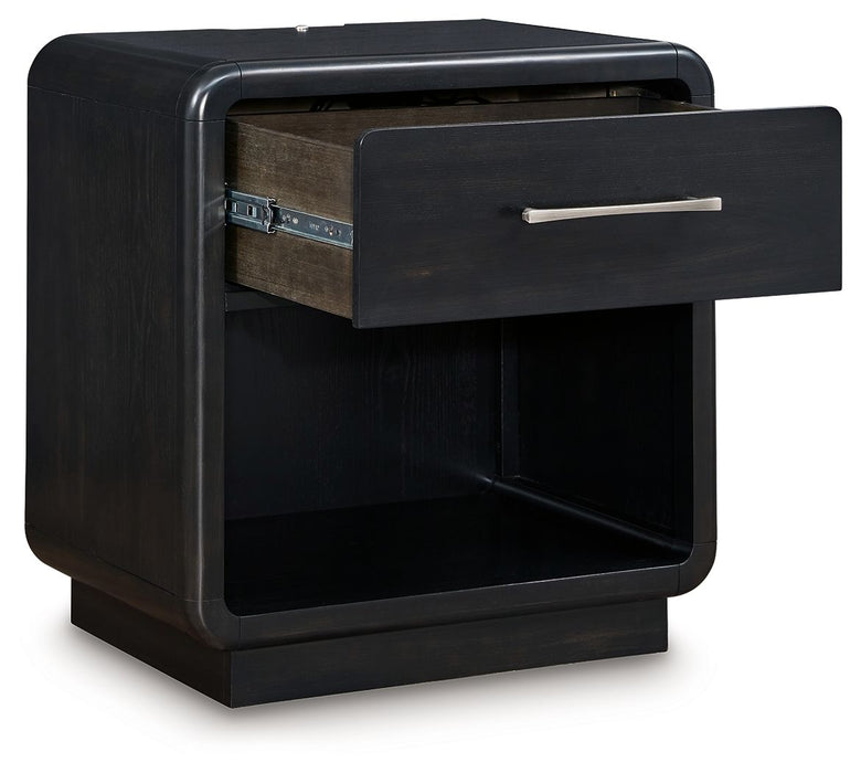 Rowanbeck - One Drawer Night Stand - Black
