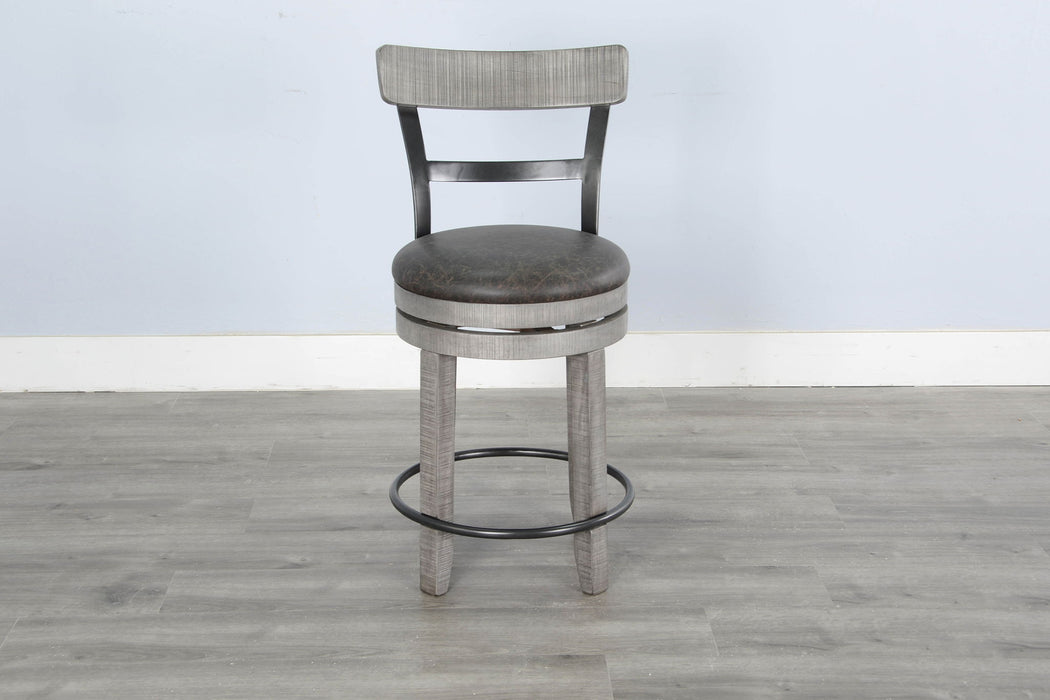 Alpine - Counter Swivel Barstool, Cushion Seat (Set of 2) - Gray