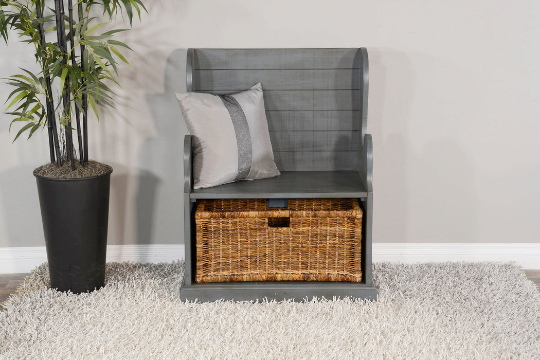 Manor House - Hall Seat - Blue / Dark Brown