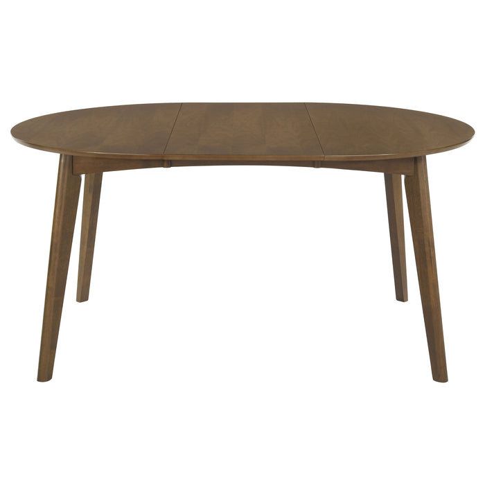 Jedda Oval 60-inch Extension Leaf Dining Table Dark Walnut