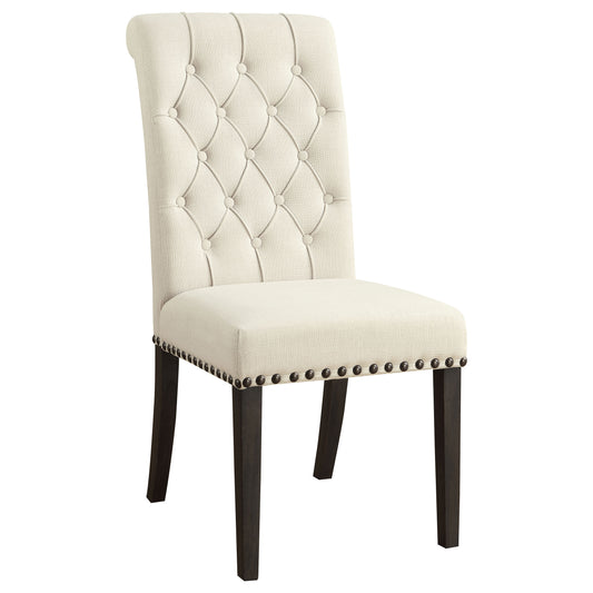 Alana Upholstered Dining Side Chair Beige Smokey Black (Set of 2)