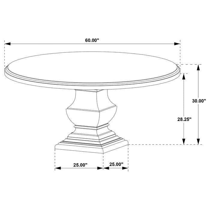 Twyla 5-piece Round Wood Dining Room Table Set Dark Cocoa