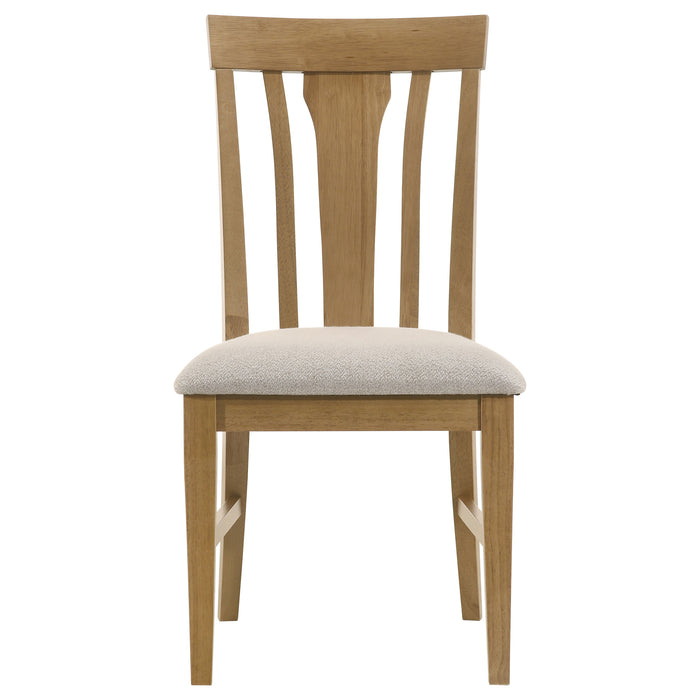 Hartville 5-piece Round Dining Table Set Natural Light Brown