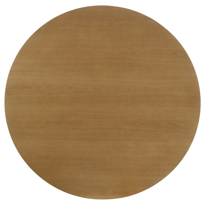 Hartville 7-piece Round Dining Table Set Natural Light Brown