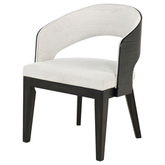 Leandro Upholstered Dining Arm Chair Cream (Set of 2)