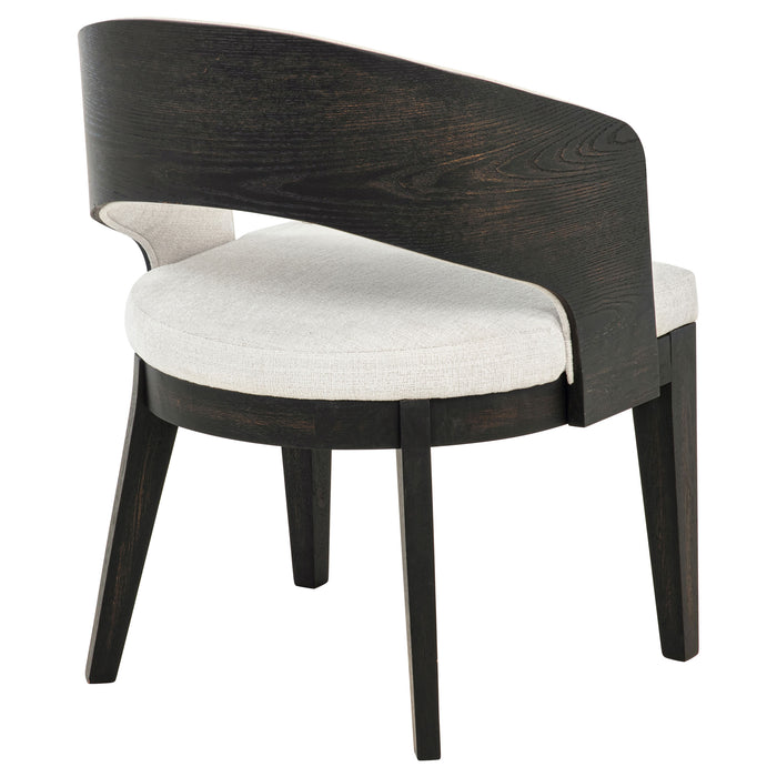 Leandro Upholstered Dining Arm Chair Cream (Set of 2)